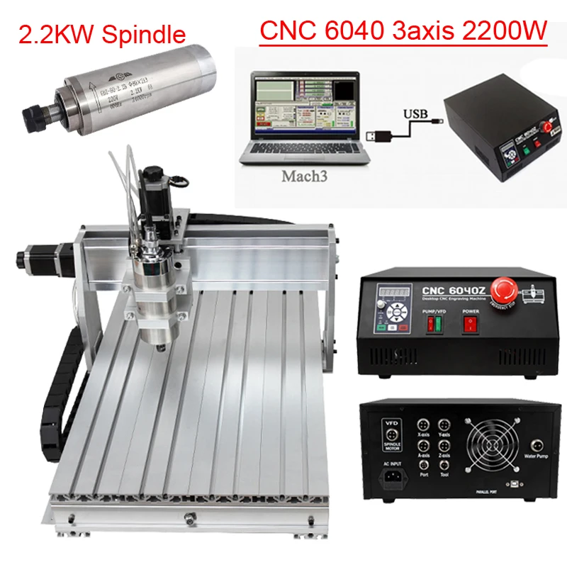 CNC 6040z 2.2KW 4 оси ЧПУ деревообрабатывающий фрезерный станок 3 оси металлический USB фрезерный гравер станок резак алюминиевый DIY резьба независимый привод