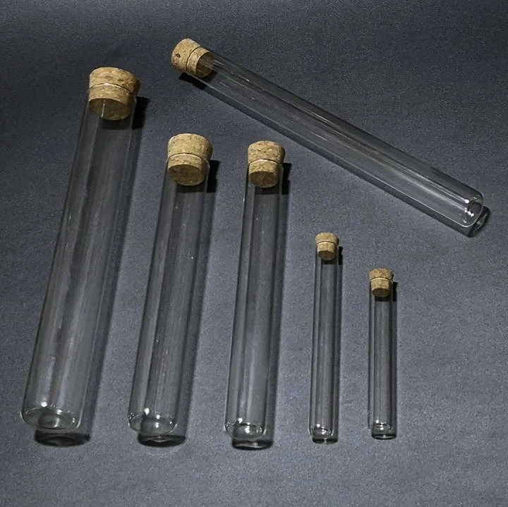 

12pcs/lot 12*100mm Clear Glass flat bottom test tubes with cork stopper for kinds of Labs/schools glassware