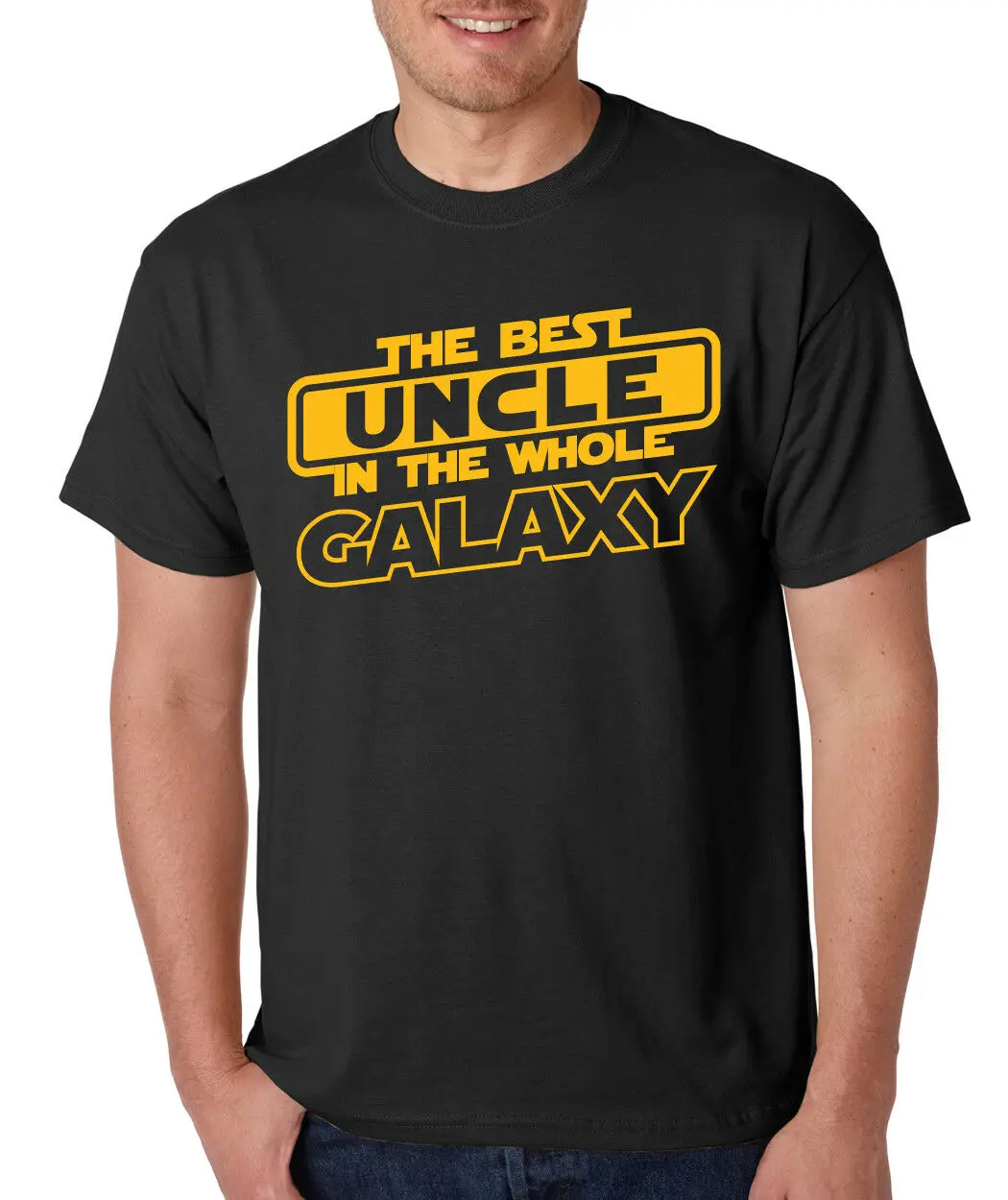

THE BEST UNCLE IN THE WHOLE GALAXY outer space Crew Neck Men's T-Shirt