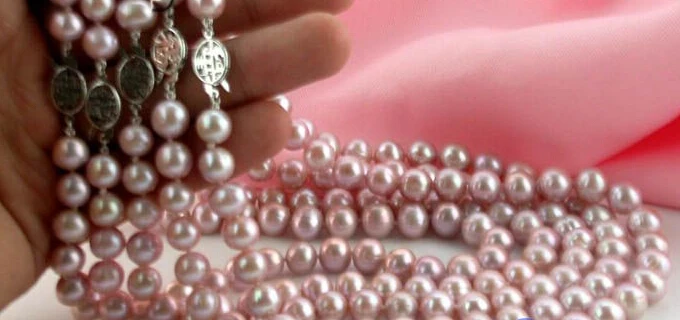 

CB138 WHOLESALE 5ITEM 17" 10MM LAVENDER ROUND PEARL NECKLACE
