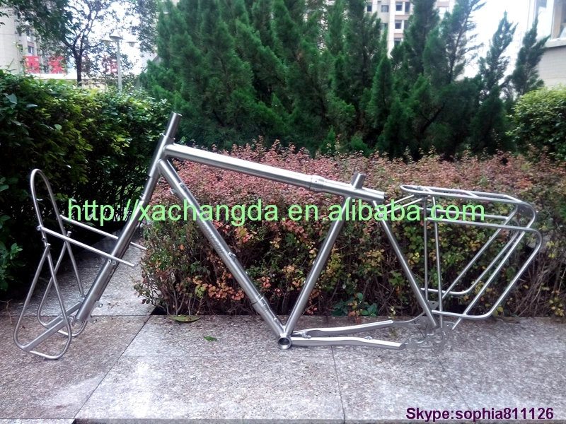 

Titanium S&S coupler Bicycle frame with Front rack/fork/rear rack custom titanium Bike frame mountain 29er,26er China