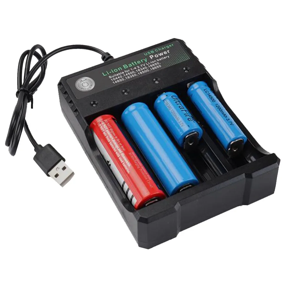 Four-Slot Li-ion Battery Charger US Plug 4 Slot Universal For 18650 16340 26650 