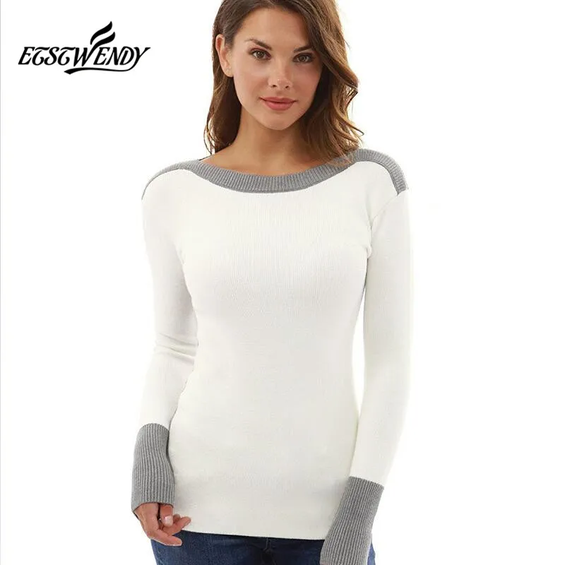 Winter Fashion Women T Shirts Long Sleeve Black White Gray -9049