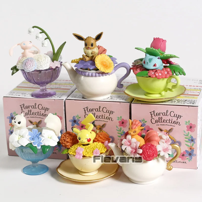 Аниме Мультяшные Монстры Цветочная чашка коллекция Dewgong Vulpix Venusaur Eevee Mew ПВХ