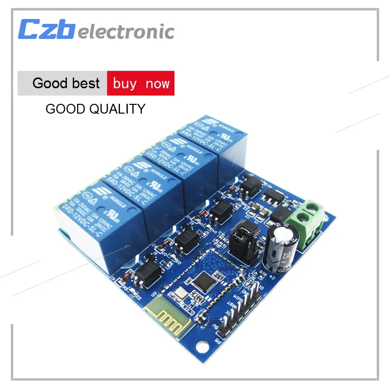 4 Way Bluetooth 12V Relay Module Smart Home Mobile Remote Control