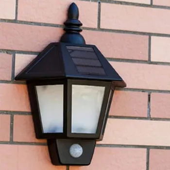 

Modern LED Solar panel powered motion sensor light outdoor wall lamp Path Garden fence Yard waterproof lighting fixtures