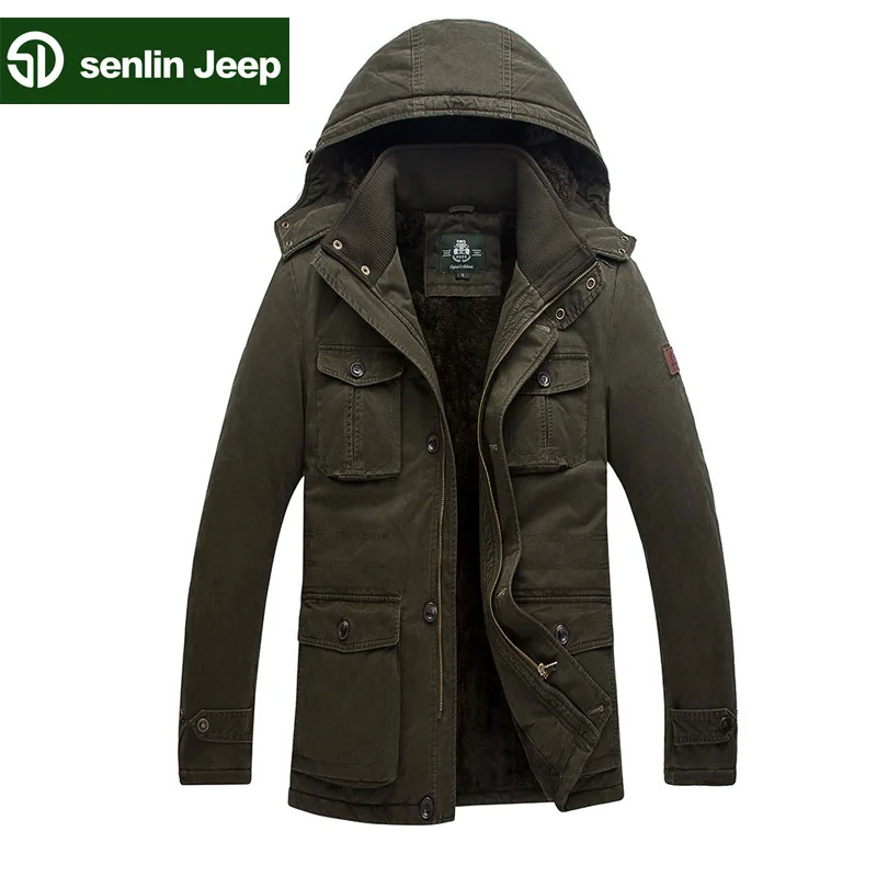 

Forest Jeep 2015 male winter new cotton padded jacket Mens plus warm cashmere factory wholesale