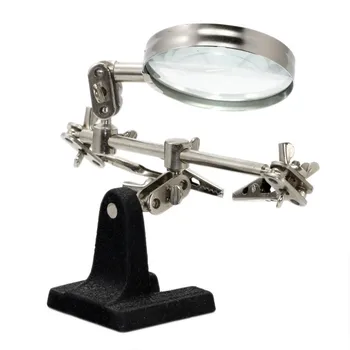 

5x Hands Free Mechanical Arm Magnifier Soldering Desk Metal Holder Manipulator Magnifying Glass