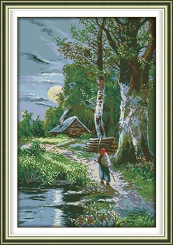 

Sunset, counted printed on fabric DMC 14CT 11CT Cross Stitch kits,embroidery needlework Sets, Home Decor