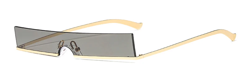 Peekaboo мужские узкие Солнцезащитные очки женские полуоправа красные золотые прямоугольные солнцезащитные очки для мужчин винтажные Ретро uv400 металлические - Цвет линз: gold with black