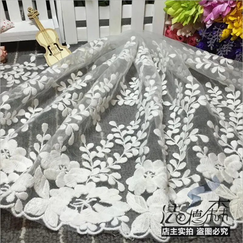 1Yd 35 см цвет слоновой кости/Искусственная вышивка украшение шитье Бесплатная