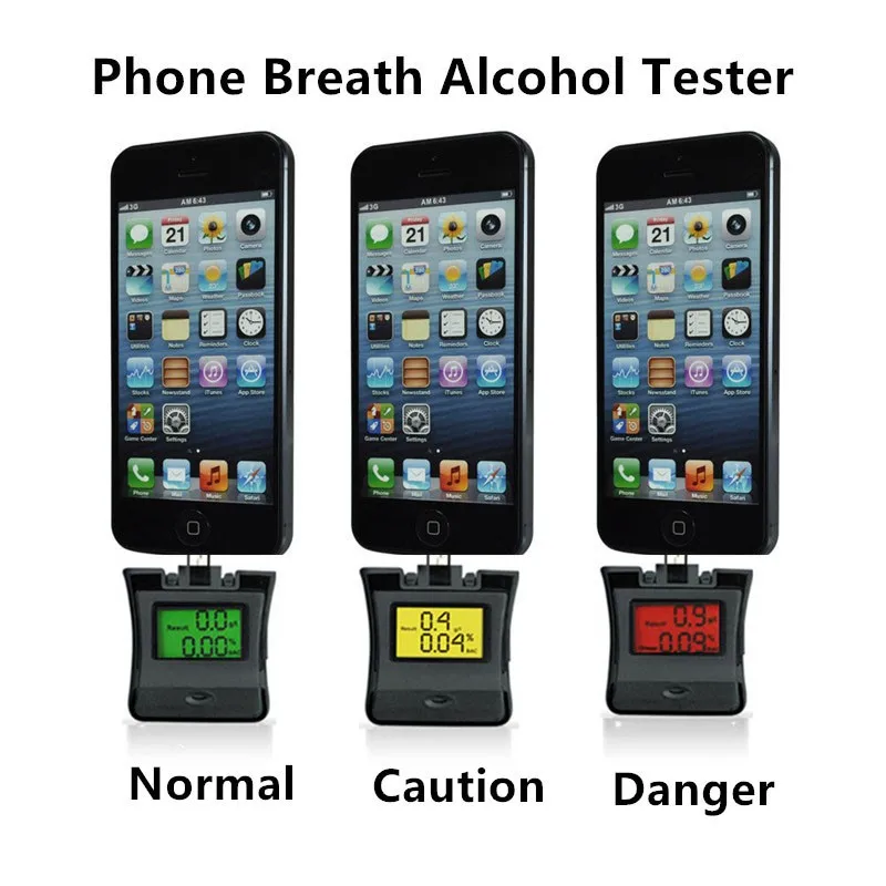 مصغرة فون الكحول اختبار التنفس محلل الكحول لالروبوت و فون/سامسونج/htc كاشف المفاتيح alcotester
