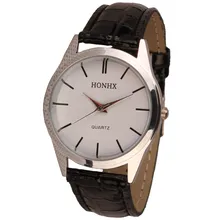 font b Womens b font font b Watch b font Mens clock Leather Quartz Analog