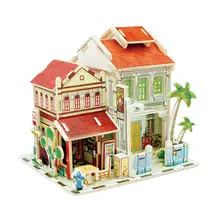 Мировые прицелы 3D Деревянный Дом головоломка Южная Юго-Восточная Азия серия детская развивающая головоломка игрушка на день рождения Рождественский подарок