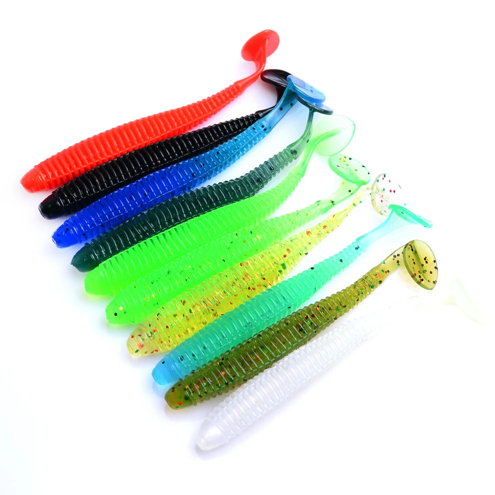 

YUZI 10pcs/lot 83mm 2.4g silicone bait fishing lure iscas artificiais para pesca Swimbait Worm soft lure fishing accessories