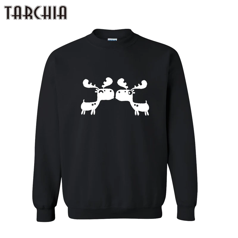 TARCHIA 2021 Spring Autumn Style Men Deer Printed Hoodies Slim Fit Hoody Sweatshirt Hip Hop Pullovers Jacket Tracksuits | Мужская одежда