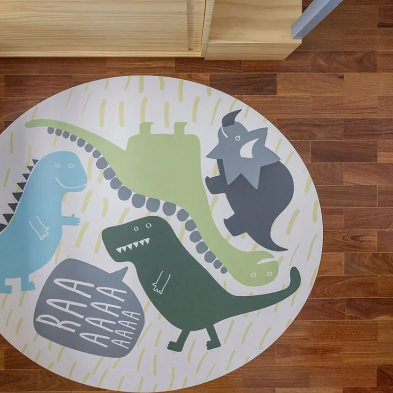 

Cute Dinosaur Animal Print Kids Play Mats Game Newborn Baby Crawling Mats Round Floor Rugs Carpets Kids Room Speelkleed 120CM