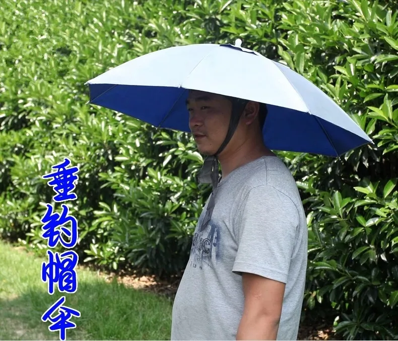 Outdoor Anti UV Sun protective Fishing Folding Umbrella Cap Rain