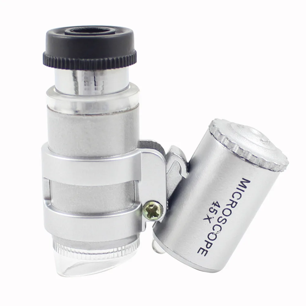 

45X Pocket Magnifying Glass Portable High Power Microscope LED Illuminated Magnifier