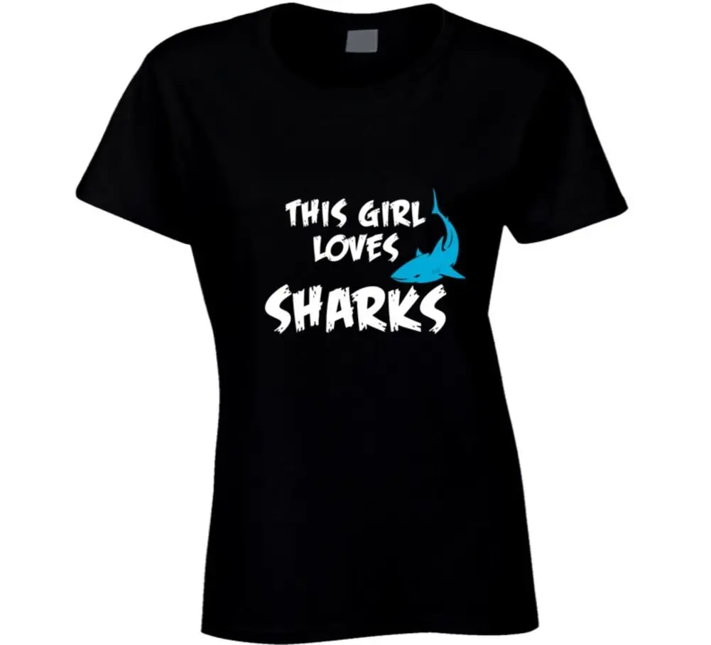This Girl Loves Sharks Shark Lover T Shirt Funny T Shirt Women Hipster