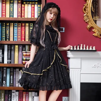 

Sweet Black Chiffon Dress ~ Strarry Night Sleeveless Casual Summer Dress