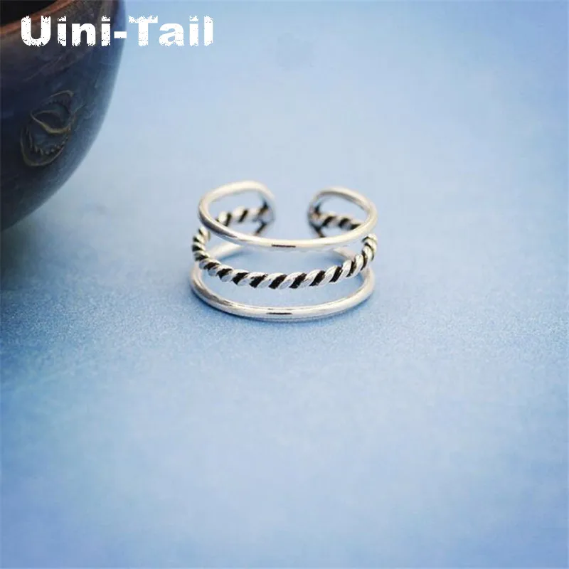 Новинка Лидер продаж регулируемое трехслойное кольцо Uini Tail из стерлингового