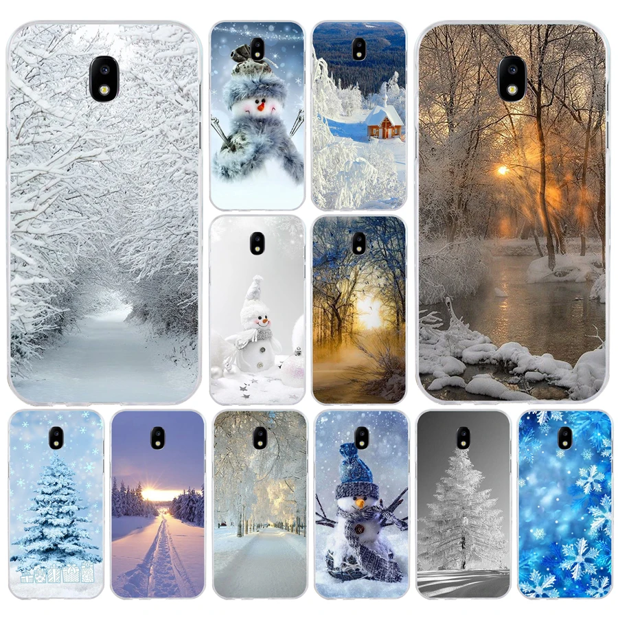 

175H Christmas snow Soft Silicone Tpu Cover phone Case for Samsung j3 j5 j7 2016 2017 a3 2016 a5 2017 a6 2018