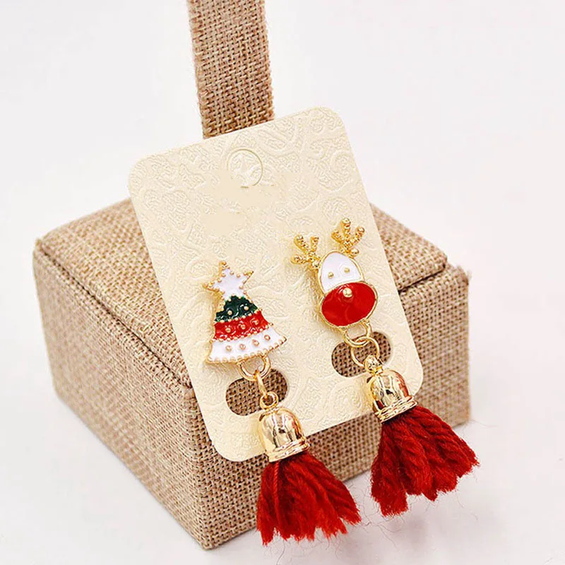 Santa Claus Earring, Christmas Gift, Reindeer And Christmas Tree Model Design Tassel Earrings Women Trendy Jewelry