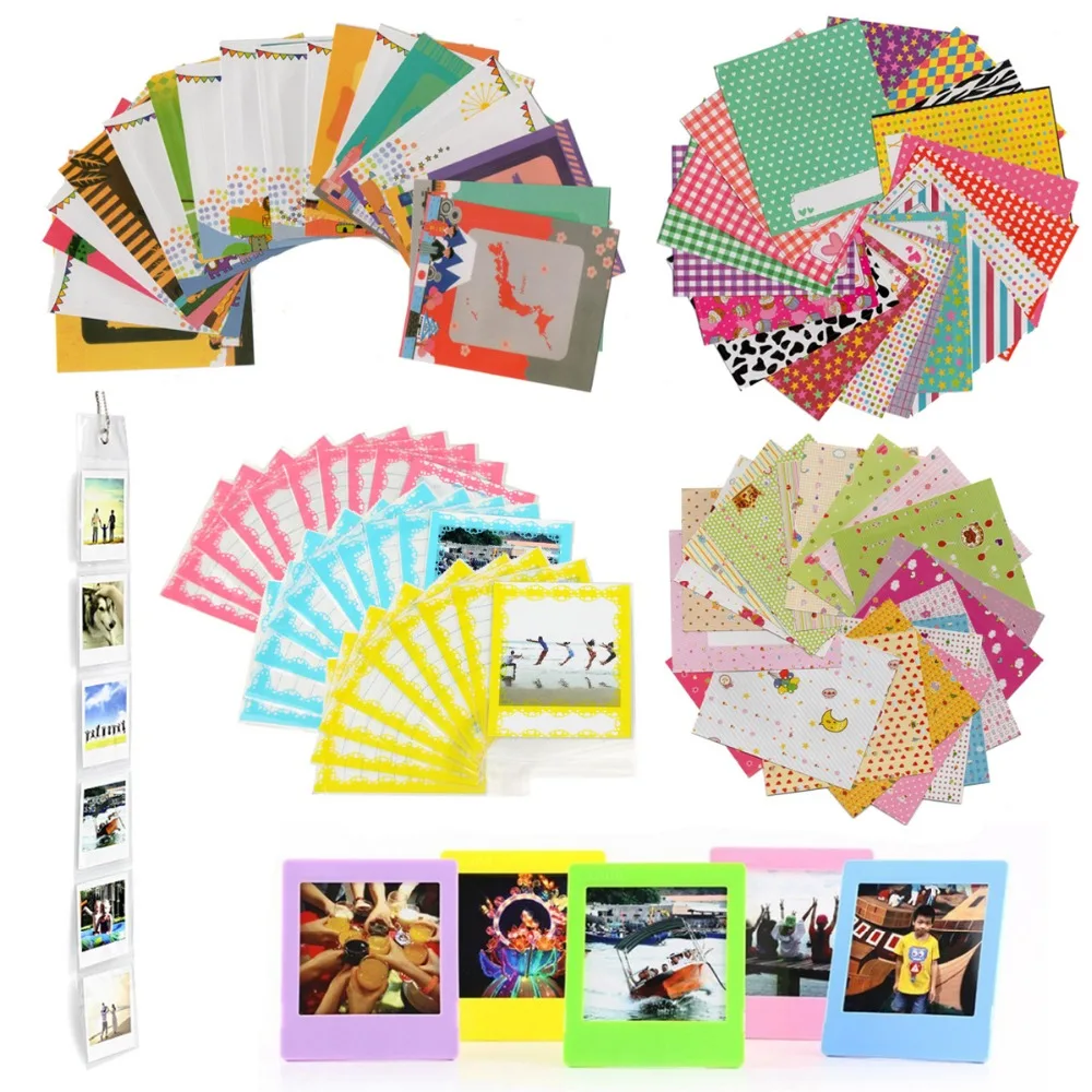 8 in 1 Accessories Set for Fujifilm Instax Square SQ10/SQ6/SP3 SQ20 Camera Pack of Stickers, Wall Hang Frame Lace Bag Desk Frame