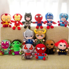 Marvel vengadores 4 juguetes de peluche muñecas Capitán América Ironman de hierro hombre Spiderman Thor suave Peluche de juguete de hombre araña