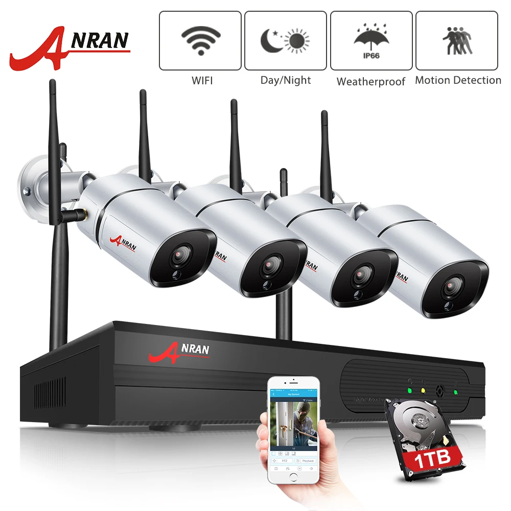 ANRAN 4 канала 1080P система безопасности камера HD видео DVR рекордер с 2MP Крытый