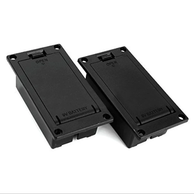 Mayitr Flat Mount 9V Battery Case Box Holder Black for Electric Guitar Bass Storage Cover