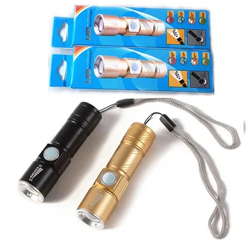 

Outdoor Rechargeable Zoom LED Flashlight 3 Lighting Mode Camping Handheld USB Light Night Riding Lamp