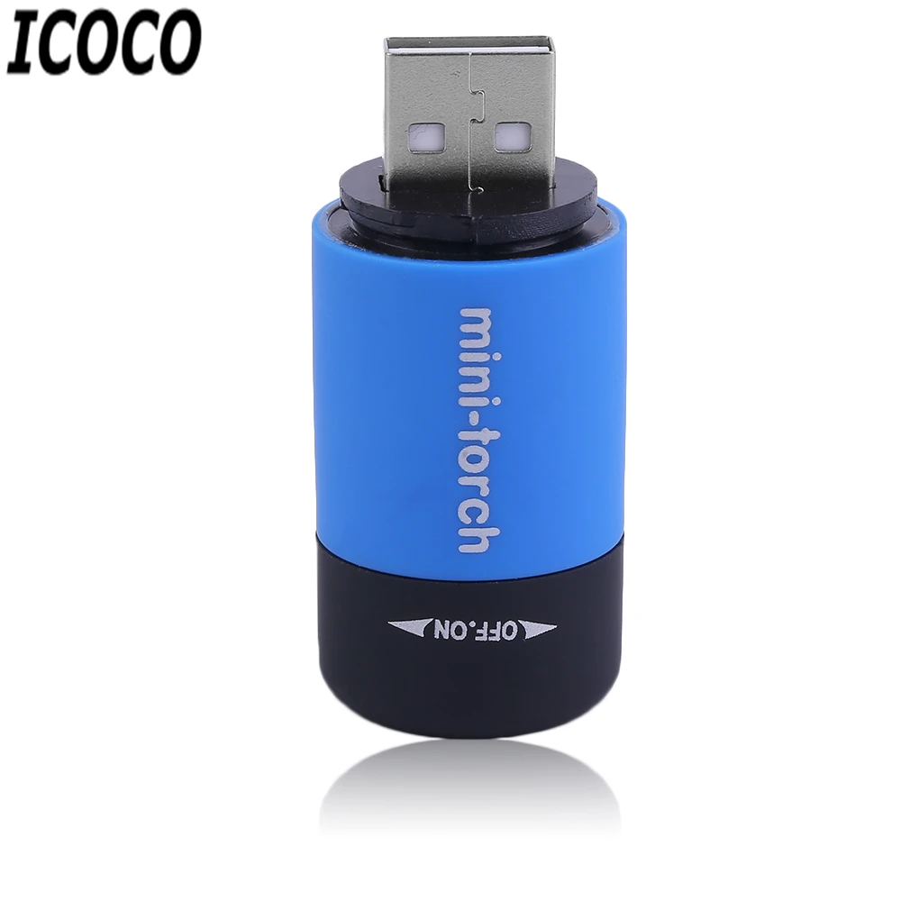 ICOCO 1 шт. портативный мини-брелок Карманный фонарь USB Перезаряжаемый светильник вспышка лампа 0,5 Вт 25лм многоцветный Мини-фонарь новое поступление