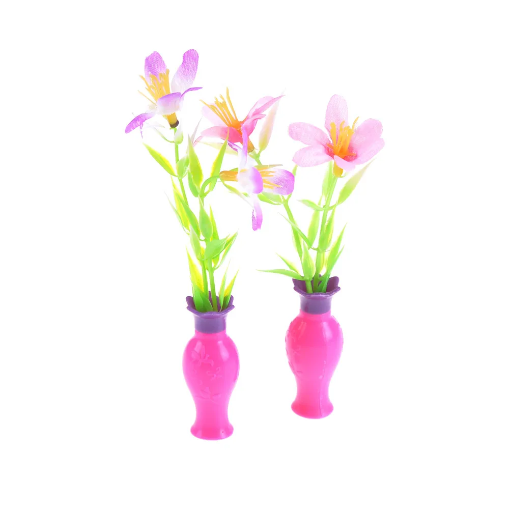 Buy 1Pc Cute DIY Dollhouse Flower with Vase pink