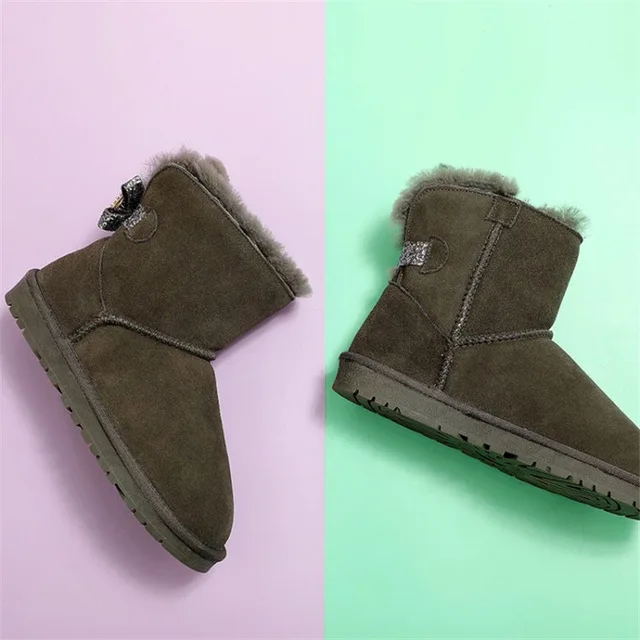 GRWG 2018 Натуральная шерсть обувь Для женщин зимняя женская обувь классические зимние сапоги из натуральной овчины Для женщин сапоги Одежда