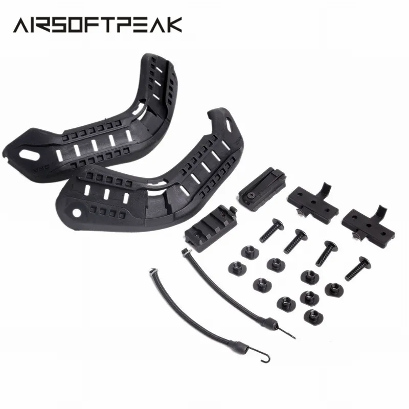 

1 Set Helmet Side Rails Mount Kit MICH 2000 Tactical Military Combat Game Fast Helmets Guide Suit Rail Lanyard Hunting Accessory