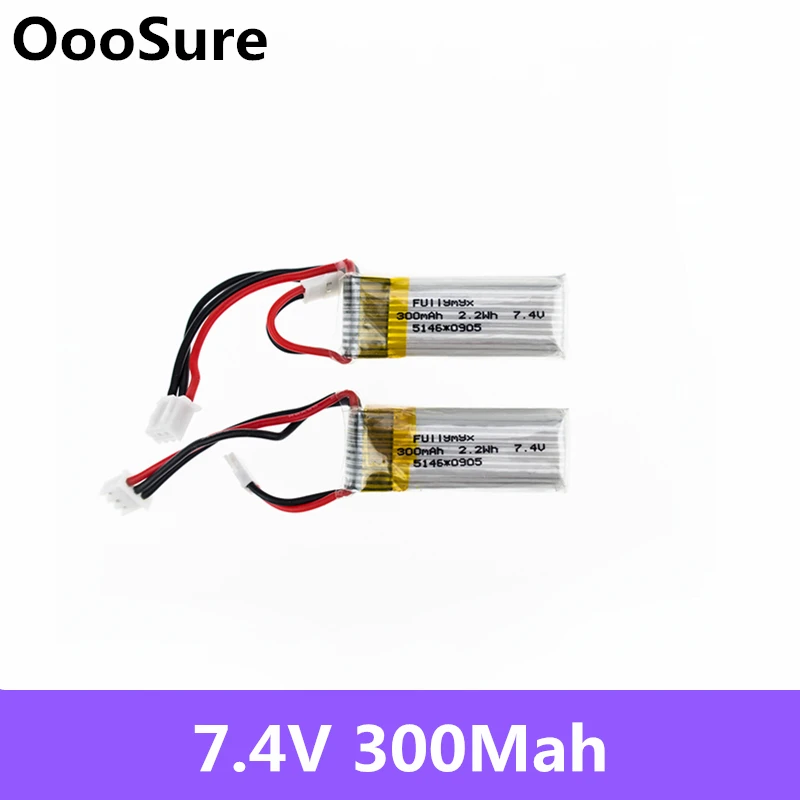 2 шт. 7 4 в 300 мАч 30c Li-Po батарея для WLtoys F959 запасная часть самолета XK DHC-2 A600 RC самолет