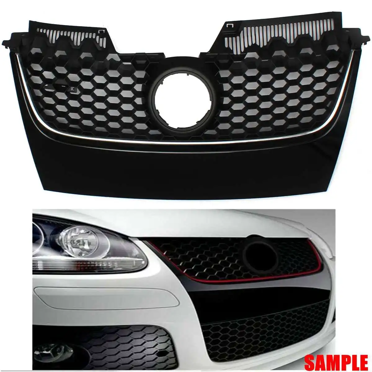 

Car styling Front Center Grille Main Upper Hex Mesh Grilles For VW For Jetta GTI GLI 2006 2007 2008 2009