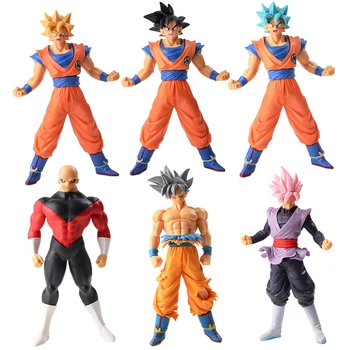

6pcs/lot Dragon Ball Z Super Saiyan Ultra Instinct God Goku Blue Rose Black Gokou Jiren Model Dolls PVC Figure Toys