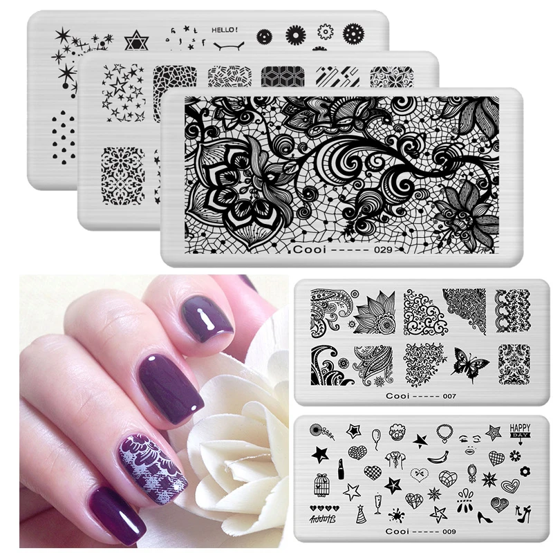 

1Pc Nails Stamping Art Flower Geometry Series Nail Template Stamp Image Manicure Stamp Plate DIY Nail Designs