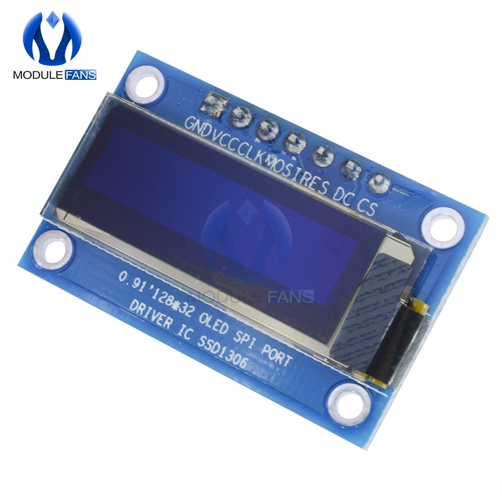 0,91 дюймов SPI 128x32 Белый OLED ЖК-дисплей DIY модуль SSD1306 Драйвер IC DC 3,3 V-5 V для Arduino PIC 0,91''