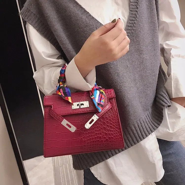 

Famous Brand Women Handbags PU Leather Ladies Handbag Crocodile Shoulder Bag Small Tote Bag Messenger Crossbody Bags For Women