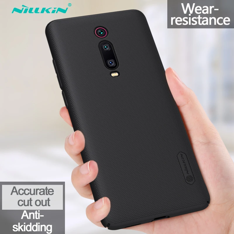 For Xiaomi Mi 9T Case Cover Nillkin Frosted Shield Back Case For Xiaomi Mi 9T Pro Mi 9 T Redmi K20 Hard Matte Bumper Gift Holder - Цвет: Черный