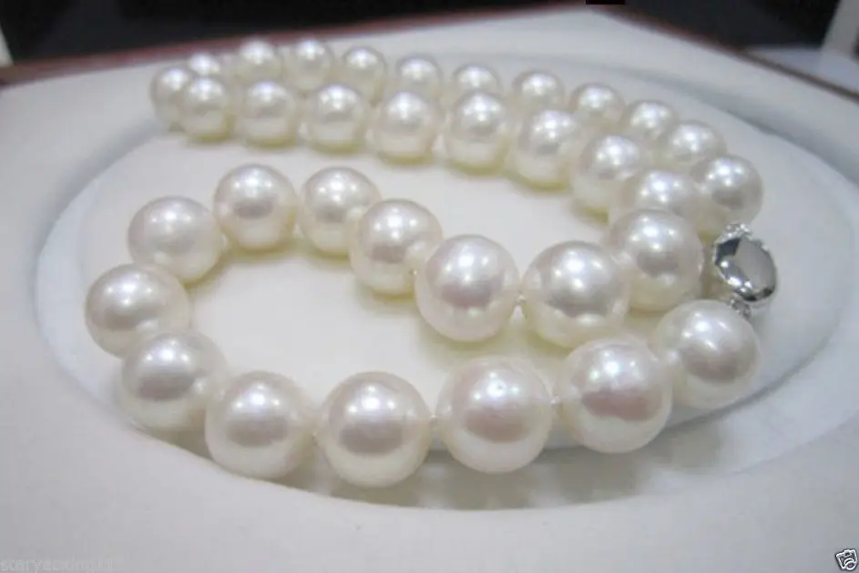 

Hot sell -@@@ Perfect 11-12mm AAA Natural White SOUTH SEA Pearls Necklace 18" 14KGP -Top quality free shipping