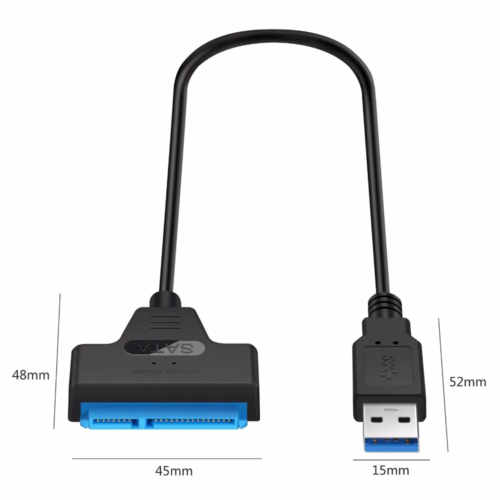 YIKIXI USB3.0 для sata3 Кабель-адаптер конвертер 22 pin для 2,5 дюймов HDD SSD жесткий SATA III Кабель-адаптер USB 3,0 для SATAIII