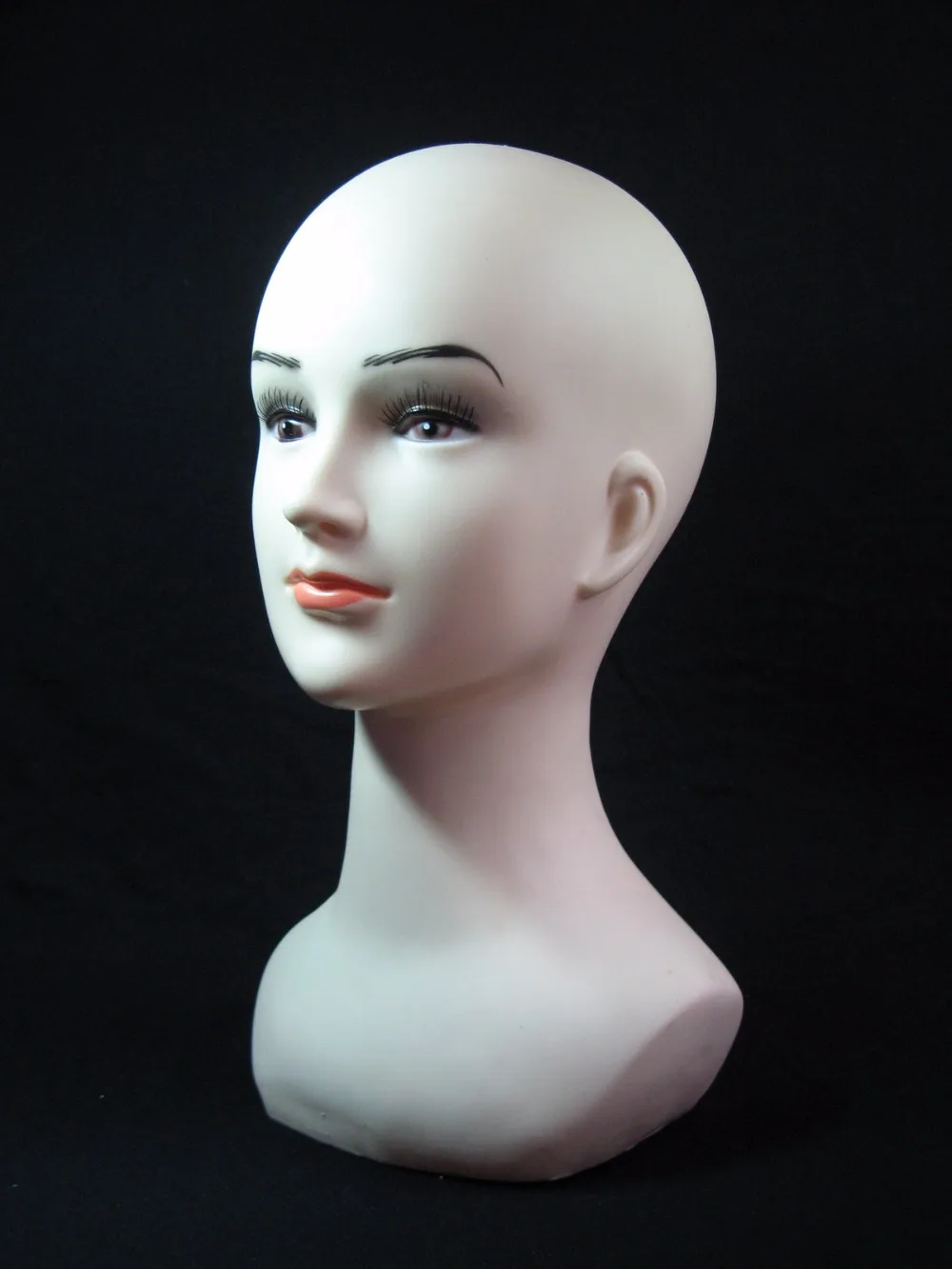 Высокое качество реалистичный пластмассовый манекен женщина манекен голова для шляпы и ювелирных изделий и парик дисплей