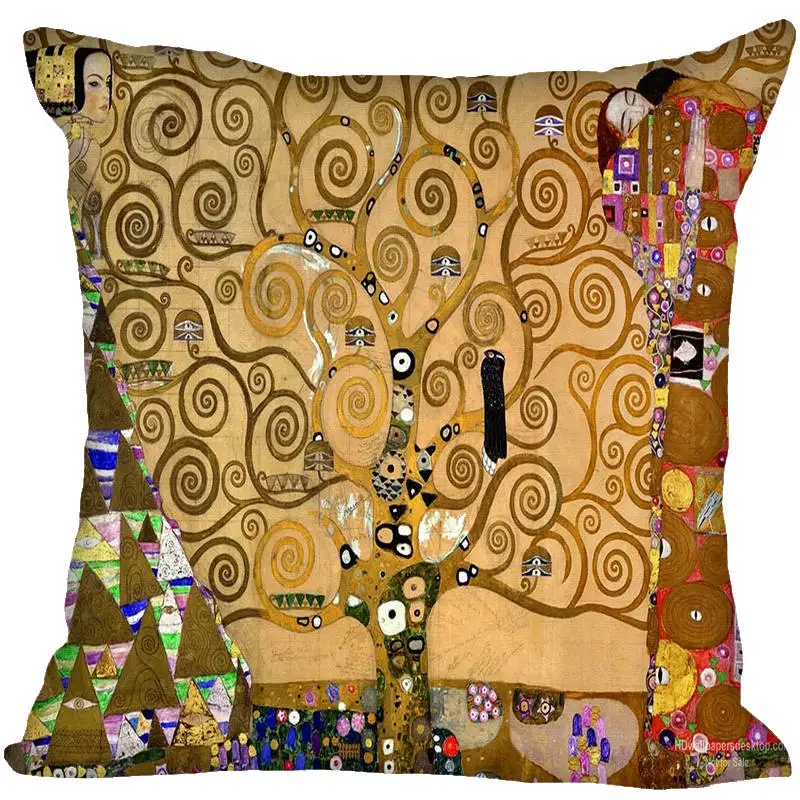 

Anime Gustav Klimt Rectangle Pillow Cover Size 35x35cm 40x40cm (one side) Print Custom Zipper Polyester Cotton Pillowcase