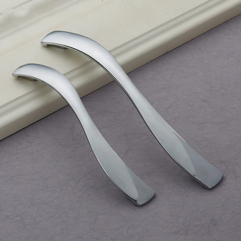 

Zinc Alloy Modern High-Grade Simple Cabinet Wardrobe Handle Chrome White Wine Cabinet Door Handle Furniture Hardware Accessories