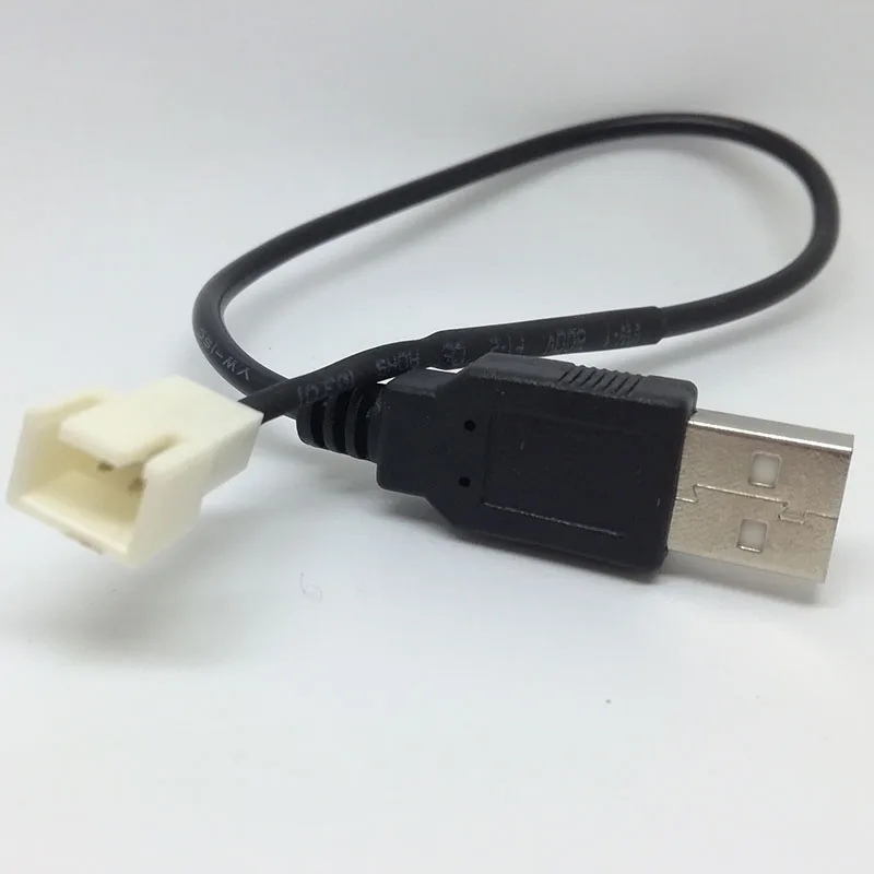 10 قطعة USB وذكر إلى مروحة 2pin 3-دبوس 3pin كابل محول ل 5 V